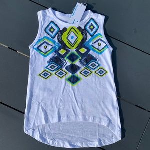 New Blu by Blu Sleeveless Girls T-shirt Rhinestone
